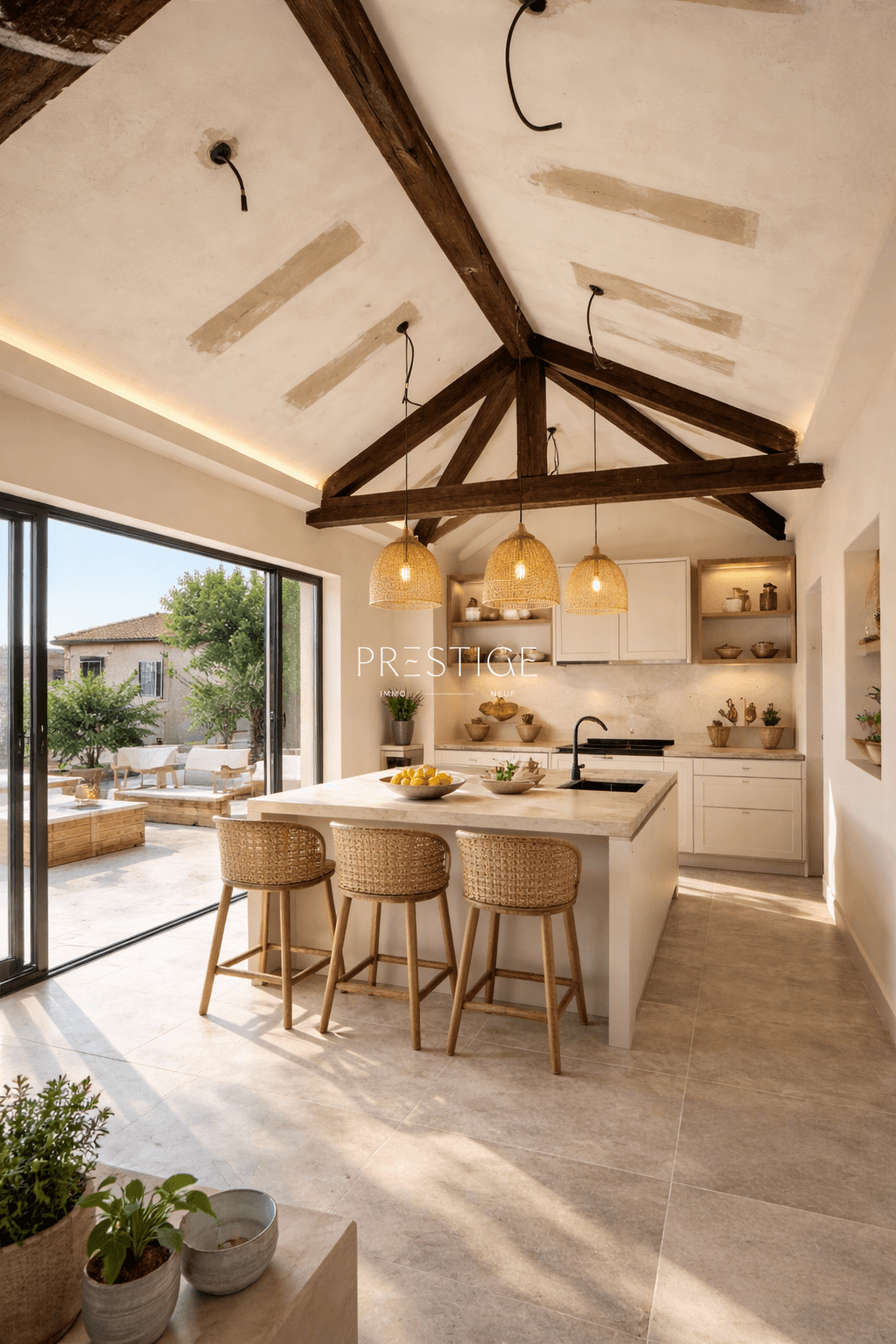 NIMES ECUSSON MAGNIFIQUE DUPLEX REHABILITE A NEUF DE 180 M2 T6 AVEC TERRASSE